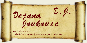 Dejana Jovković vizit kartica